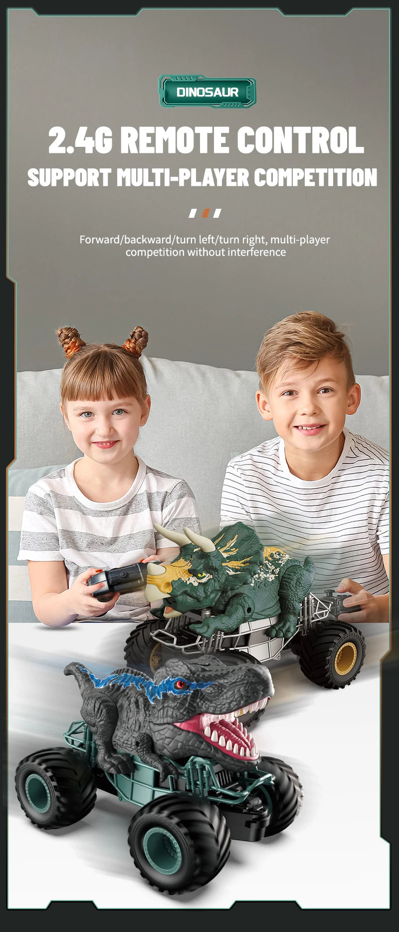 2.4G Dinosaur Atomized Spray Spraying Remote Control Climbing Car