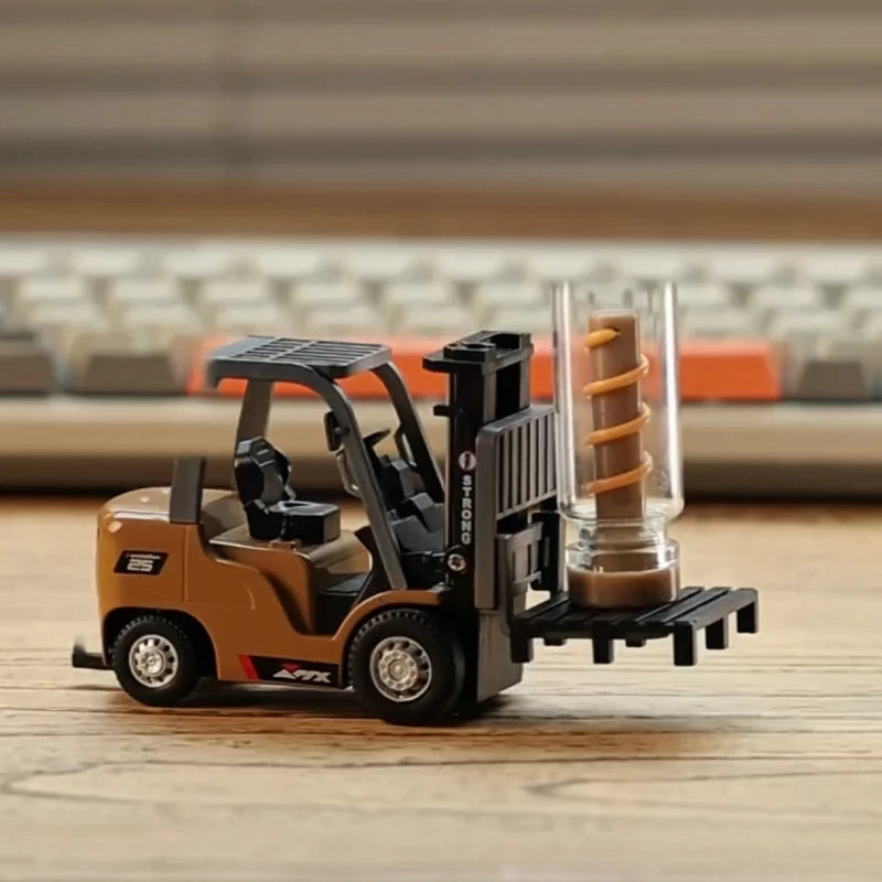 1/64 Remote-controlled alloy forklift Engineering vehicle Tabletop toys