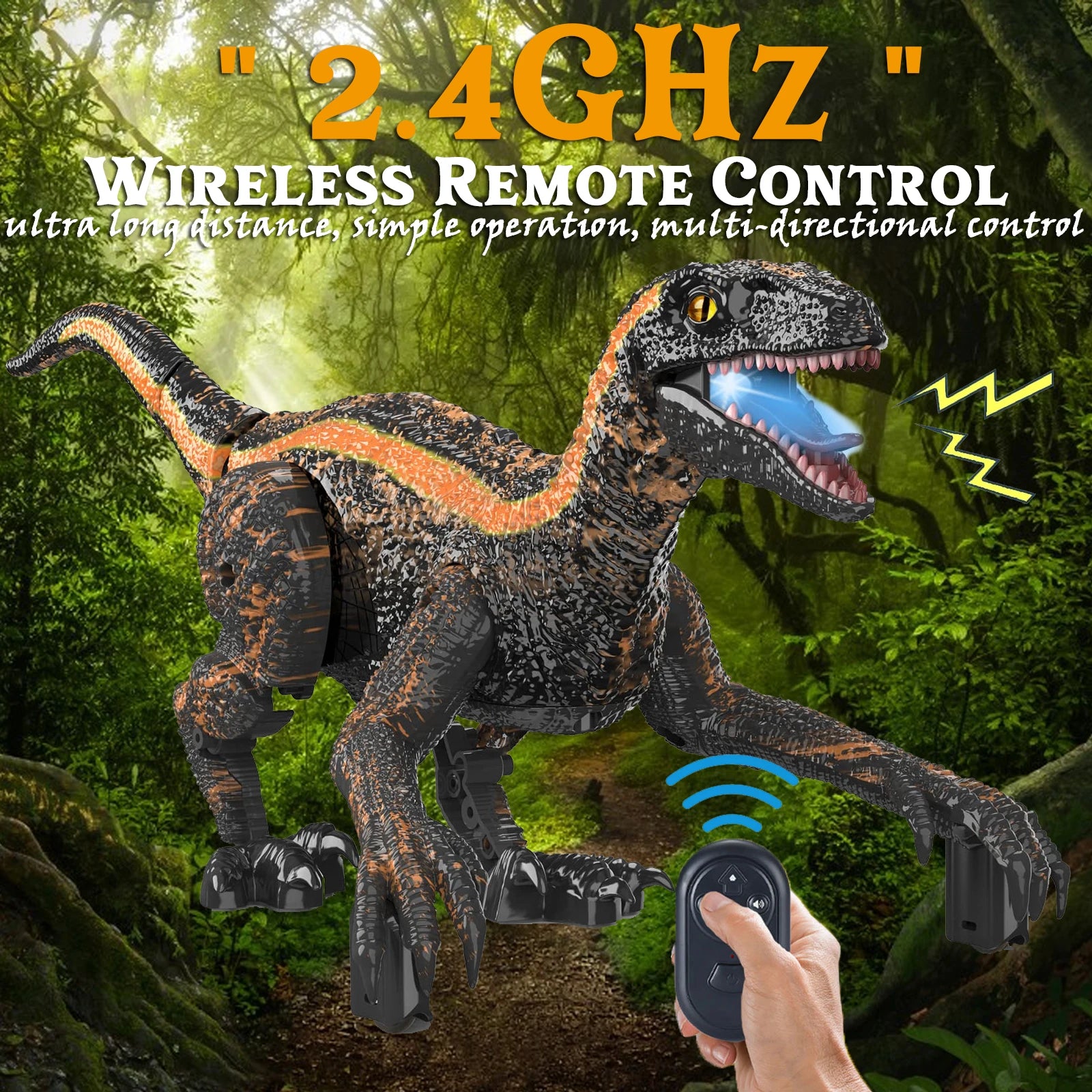 Remote Control Jurassic Dinosaur Toys (With LED Light And Roaring)