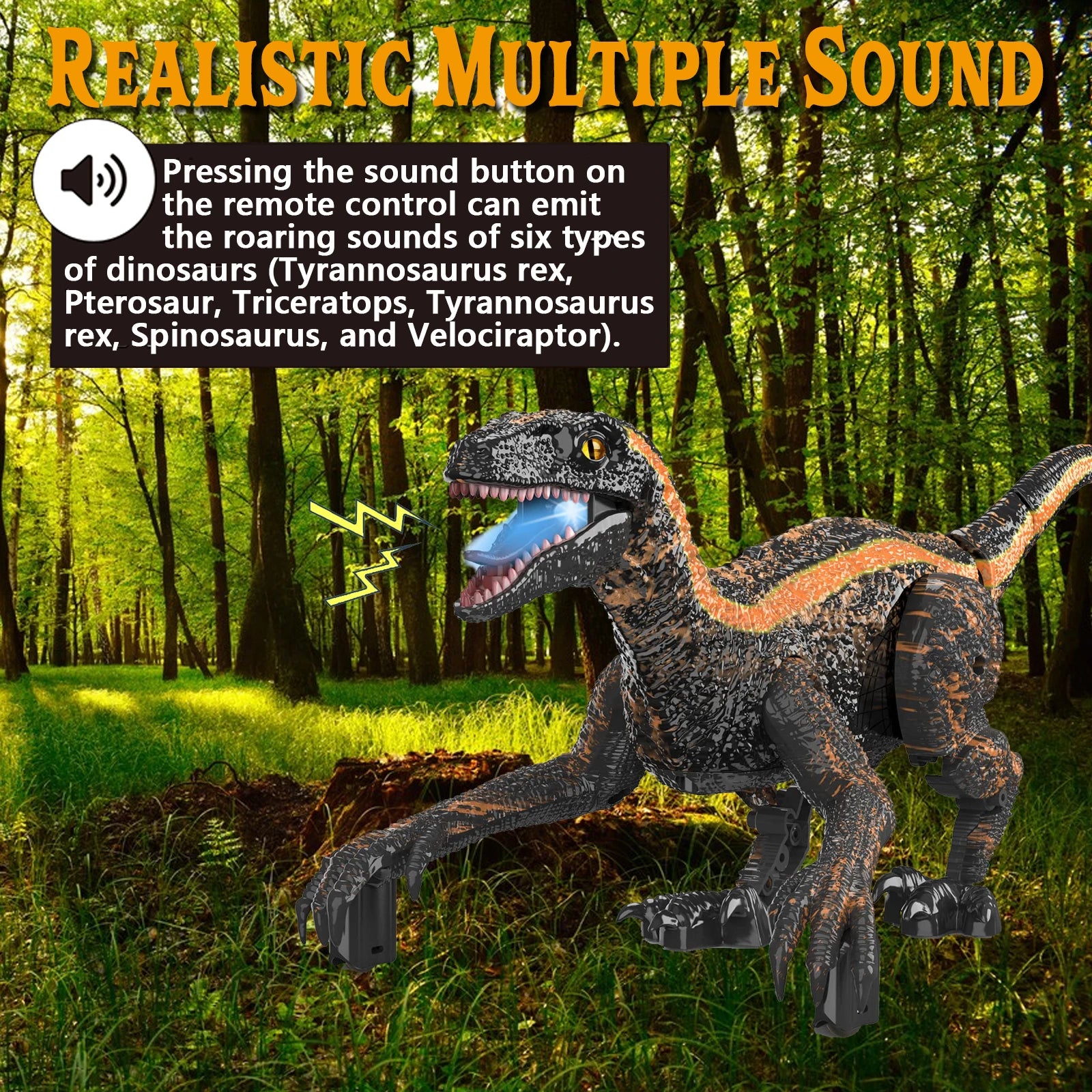 Remote Control Jurassic Dinosaur Toys (With LED Light And Roaring)